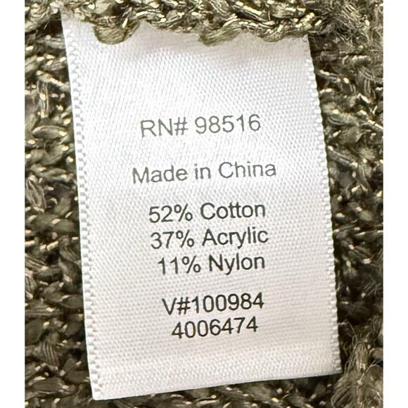Coldwater Creek Women’s Sweater 1X  (16W-18W) Green Metallic Knit Pullover Tunic - Picture 6 of 9